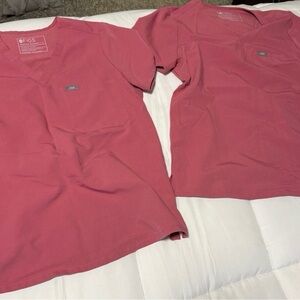 Figs Women's Short Sleeve Pink Tees